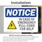 Signmission In Case Of Emergency Pull Cord Sign With Symbol, 5 in W x Rectangle, Vinyl Decal OS-2PACK-NS-D-35-L-13670 - alternate 4